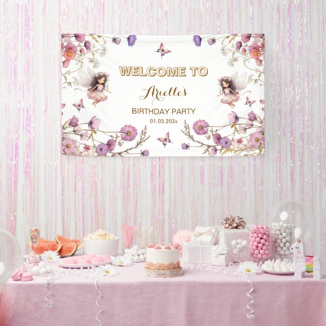 Lavender Fairy Wildblume pixie Willkommenszeichen Banner (Party)