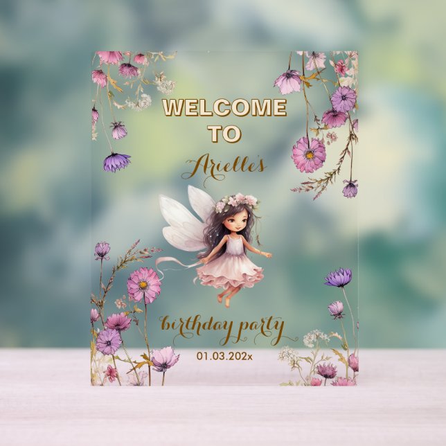 Lavender Fairy Wildblume vielen Dank Acrylschild (Neutral)