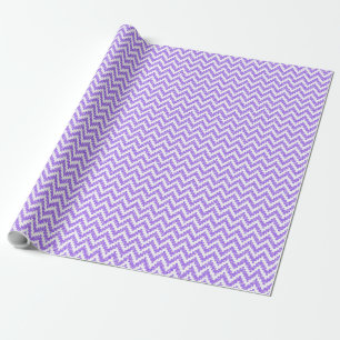 Lavender Falsch Glitter & White Ikat Chevron Geschenkpapier