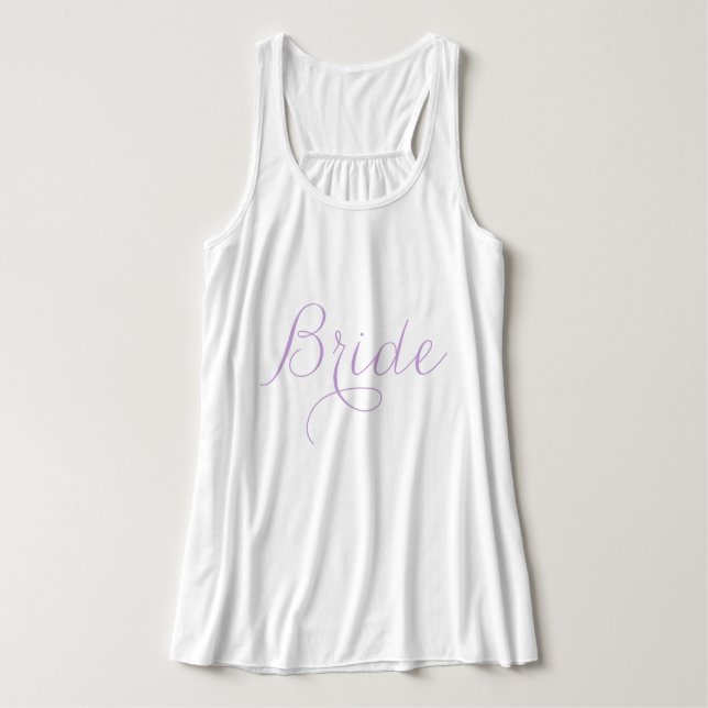 Lavender Fancy Script Braut Tank Top (Design Vorderseite)