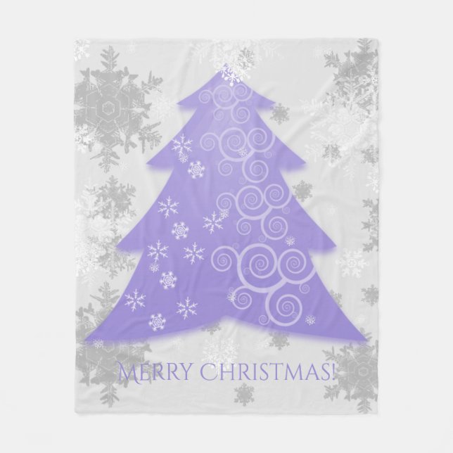 Lavender Festivals Weihnachtsbaum Fleece Blanket (Vorderseite)