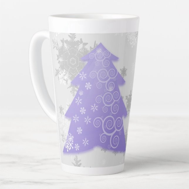 Lavender Festive Weihnachtsbaum Latte Tasse (Linke Ecke)