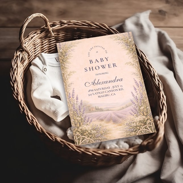 Lavender Field Countryside Baby Shower Einladung (Von Creator hochgeladen)