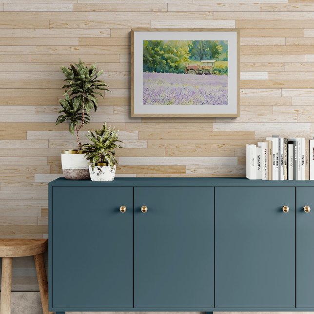 Lavender Field Harvest with Tractor Fotodruck (Von Creator hochgeladen)