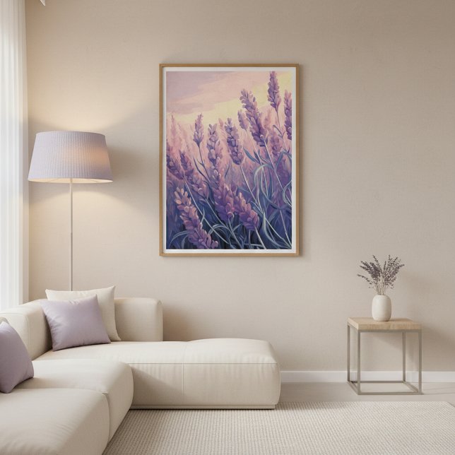 Lavender Field Modern Watercolor Wall Art Poster (Von Creator hochgeladen)