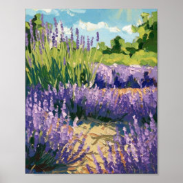 Lavender Field Poster - Soft Impressionist Floral