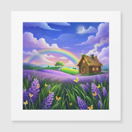 Lavender Field Rainbow Cottage Dream Magnetkarte