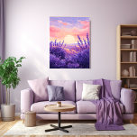 Lavender Field Sunset Leinwanddruck<br><div class="desc">Machen Sie Ihr Wohnzimmer noch schöner mit dieser hübschen Leinwand,  die ein Lavendelfeld im Sonnenuntergang,  Aquarellmalerei Stil zeigt. Es fügt Ihrem Raum eine Touch von Schönheit und Eleganz hinzu.</div>