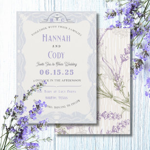 Lavender Fields of Blue Western Wedding Einladung