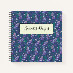 Lavender Fields Pattern in Purple Notizbuch