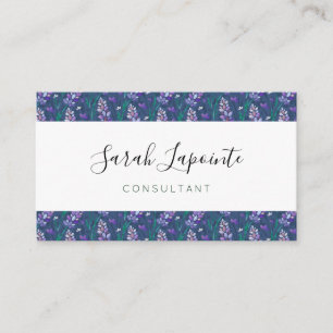 Lavender Fields Pattern in Purple Visitenkarte