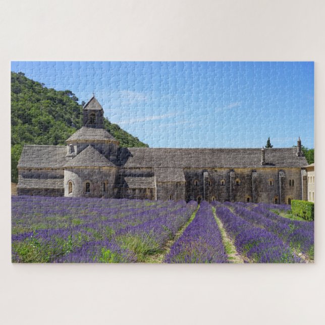 Lavender Fields von Senanque Abbey Puzzle (Horizontal)