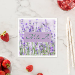Lavender Fields Wedding Cocktail Napkins Serviette