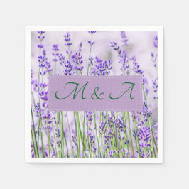 Lavender Fields Wedding Cocktail Napkins Serviette