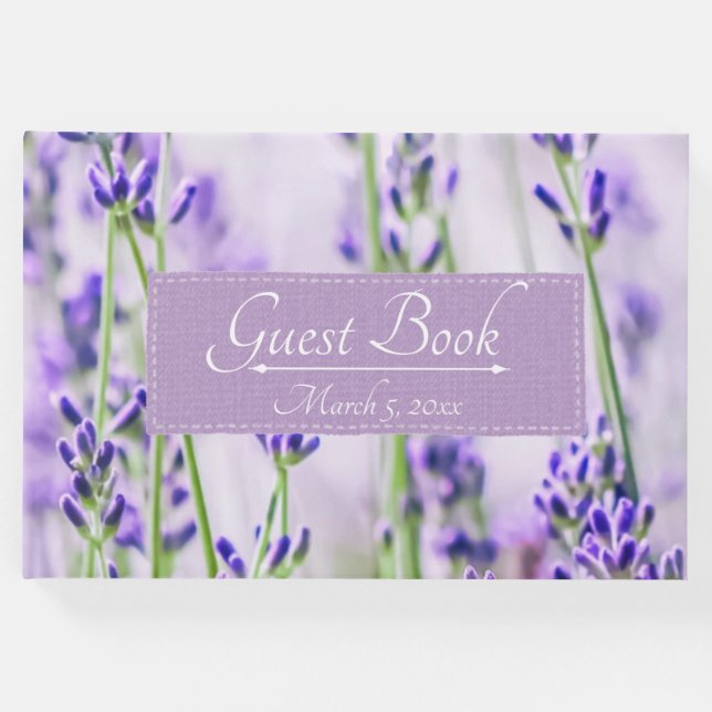 Lavender Fields Wedding Guest Book Gästebuch (Vorderseite)