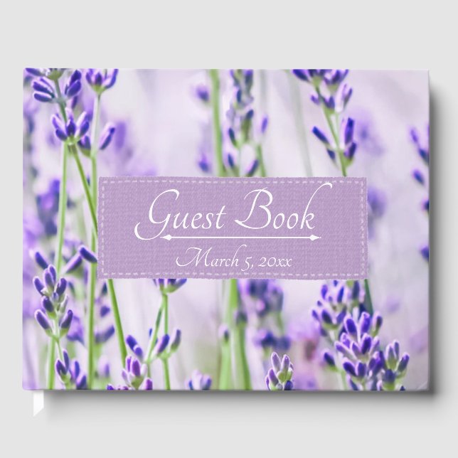 Lavender Fields Wedding Guest Book Gästebuch (Vorderseite)