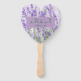 Lavender Fields Wedding Heart Hand Fans Fächer