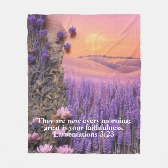 Lavender Fleece Blanket Lamentations 3:23 (Vorderseite)