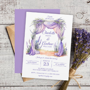 Lavender Floral Arch Wedding Einladung