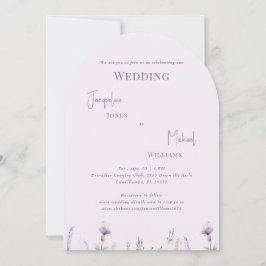 Lavender Floral Arched Wedding Einladung