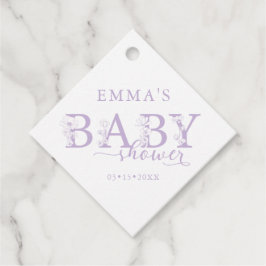 Lavender Floral Baby Shower | Elegant Wildflower Geschenkanhänger