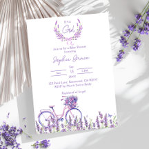 Lavender Floral Bicycle Baby Dusche