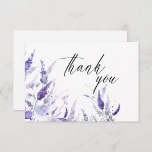 Lavender Floral Botanical Lilac Mauve Wedding Dankeskarte