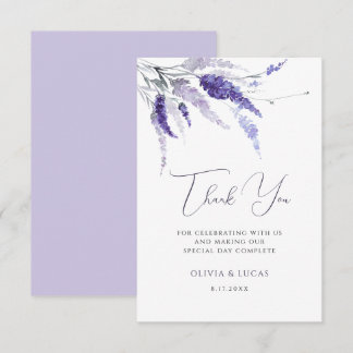 Lavender Floral Botanical Wild Blume Hochzeit Dankeskarte
