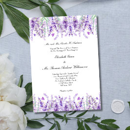 Lavender Floral Botanisches Elegantes Hochzeitsfes Einladung