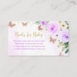 Lavender Floral Butterfly Babydusche Anfrage Begleitkarte