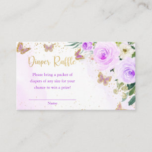 Lavender Floral Butterfly Babydusche Umschließung  Begleitkarte