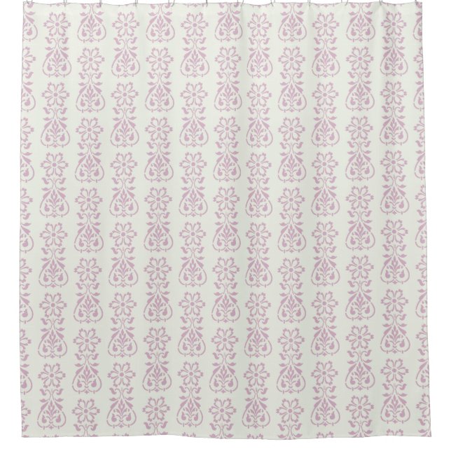 Lavender Floral Damask Muster Duschvorhang (Vorderseite)