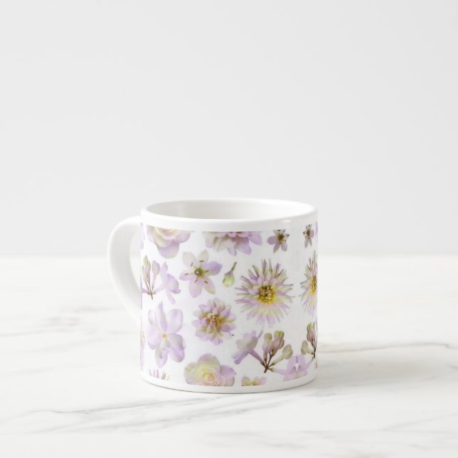 Lavender Floral Deko Espresso Tasse (Vorderseite Links)