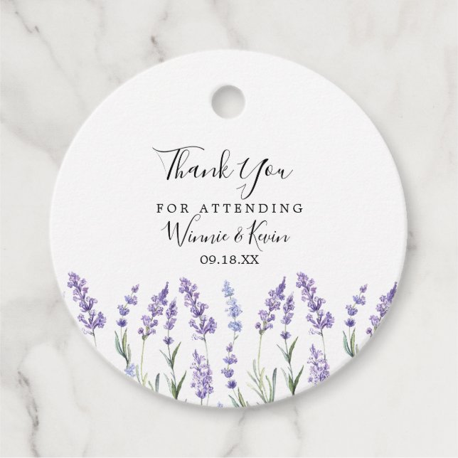 Lavender Floral Geschenkanhänger (Vorderseite)
