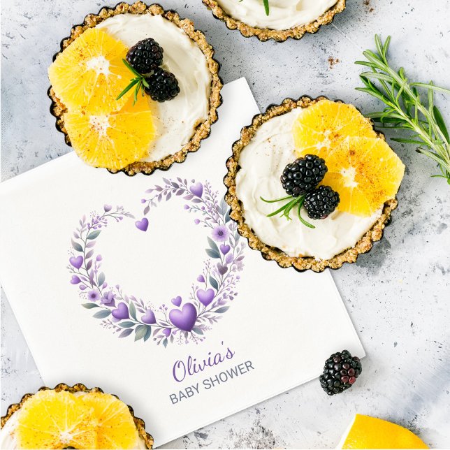 Lavender Floral Heart Baby Dusche Serviette (Von Creator hochgeladen)