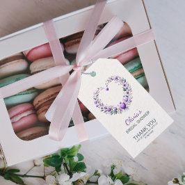 Lavender Floral Heart Vielen Dank Brautparty Geschenkanhänger