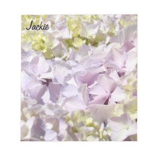 Lavender Floral Hydrangea Notepad Ihr Name benutze Notizblock
