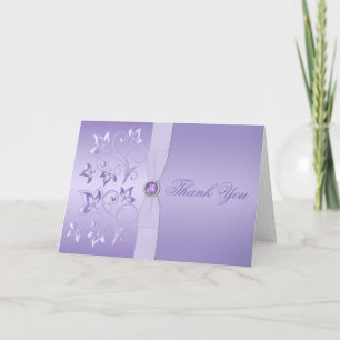 Lavender Floral Jeweled Danke-Card Dankeskarte