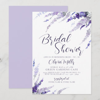 Lavender Floral Lilac Botanisches Brautparty Einladung