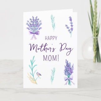 Lavender Floral Mother's Day Card Dankeskarte
