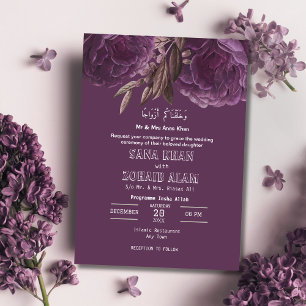 Lavender Floral Nikah Islamische Hochzeit Einladun Einladung