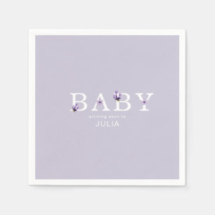 Lavender Floral Personalisiert Baby Showcocktail Serviette