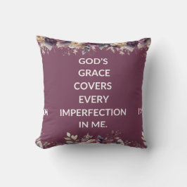 Lavender floral pillow with a simple religious  kissen