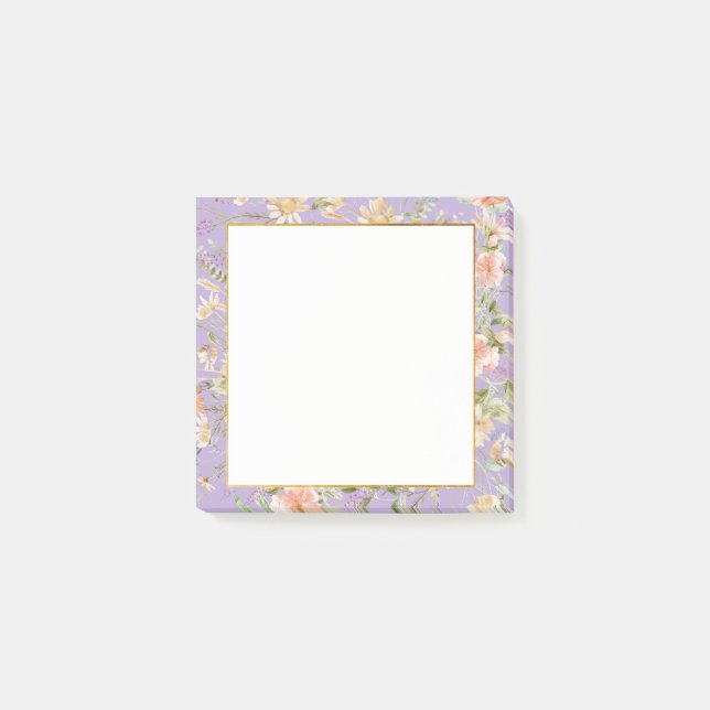 Lavender Floral Post-it Klebezettel (Vorderseite)