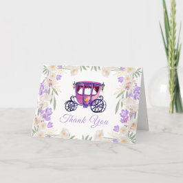 Lavender Floral Princess Carriage Baby Dusche Dankeskarte
