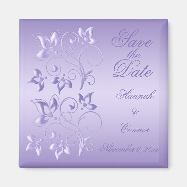 Lavender Floral Speichern Sie das Datumsfenster Magnet (Vorne)