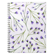 Lavender Floral Spiral Foto Notebook-Abdeckung
