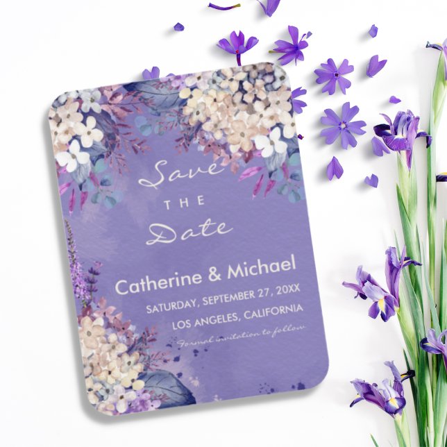 Lavender Floral Spring Wedding Save the Date Magnet (Von Creator hochgeladen)