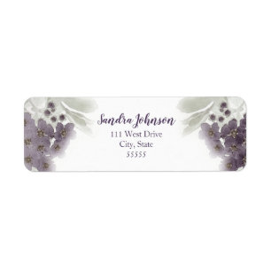 Lavender Floral Watercolor Hochzeitslabel