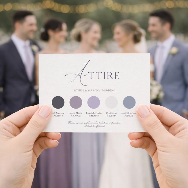 Lavender Floral Wedding Attire Card Einladung (Von Creator hochgeladen)